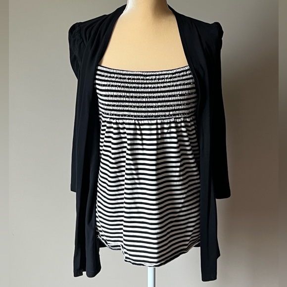 INC sequined tube top front with sewn 3/4 sleeved jacket - Picture 1 of 6